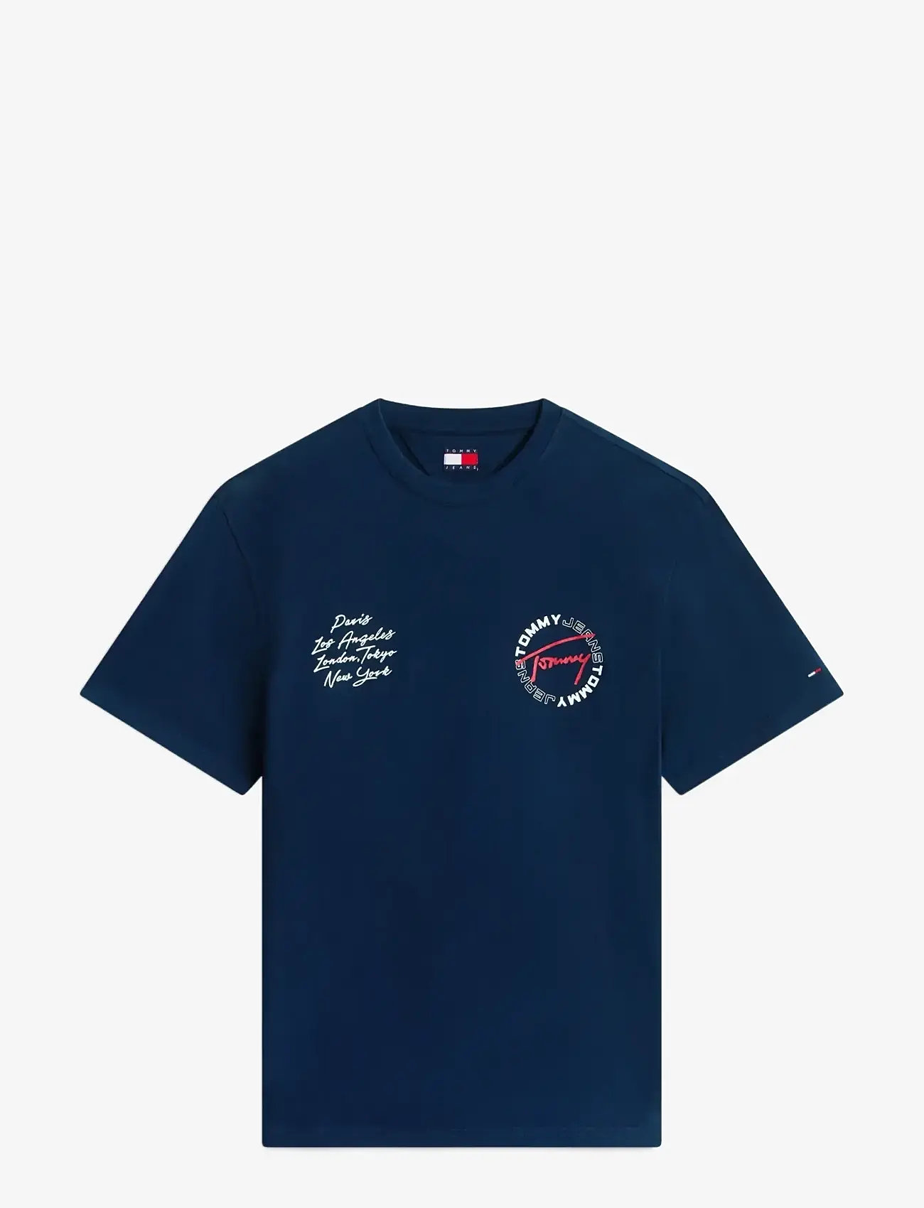 Tommy Jeans - TJM RLX SIGN CIRCLE SS TEE EXT - kortærmede t-shirts - dark night navy - 1