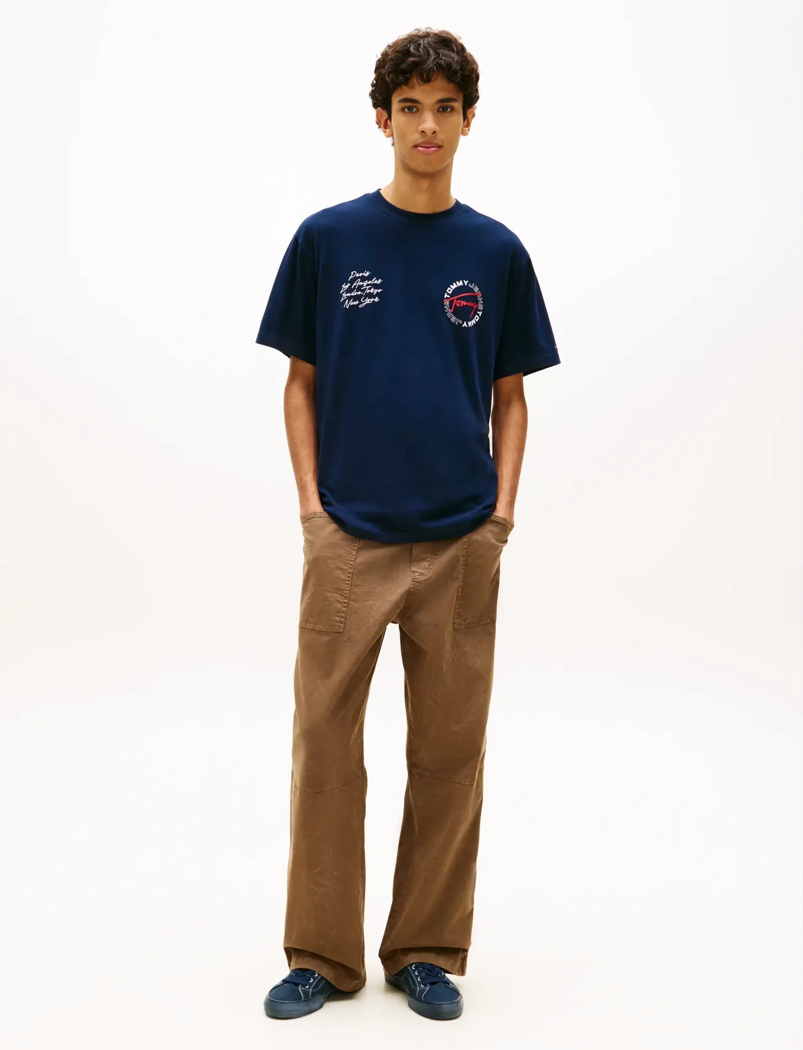 Tommy Jeans - TJM RLX SIGN CIRCLE SS TEE EXT - short-sleeved t-shirts - dark night navy - 3