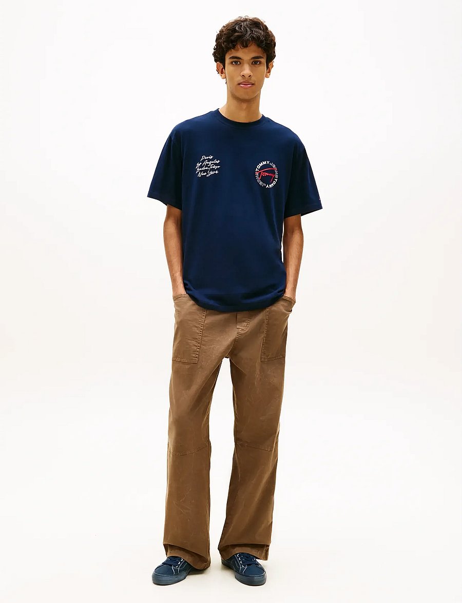 Tommy Jeans - TJM RLX SIGN CIRCLE SS TEE EXT - kurzärmelige t-shirts - dark night navy - 3