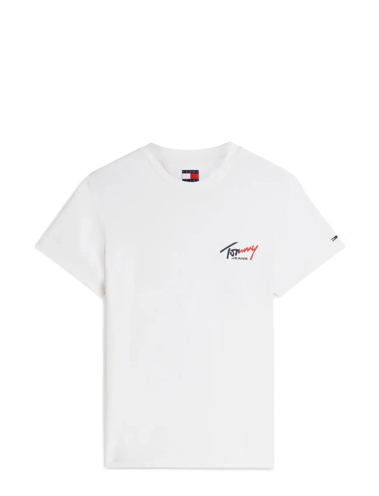 Tommy Jeans - TJM SLIM SIGN CHEST SS TEE EXT - kortærmede t-shirts - ancient white - 1