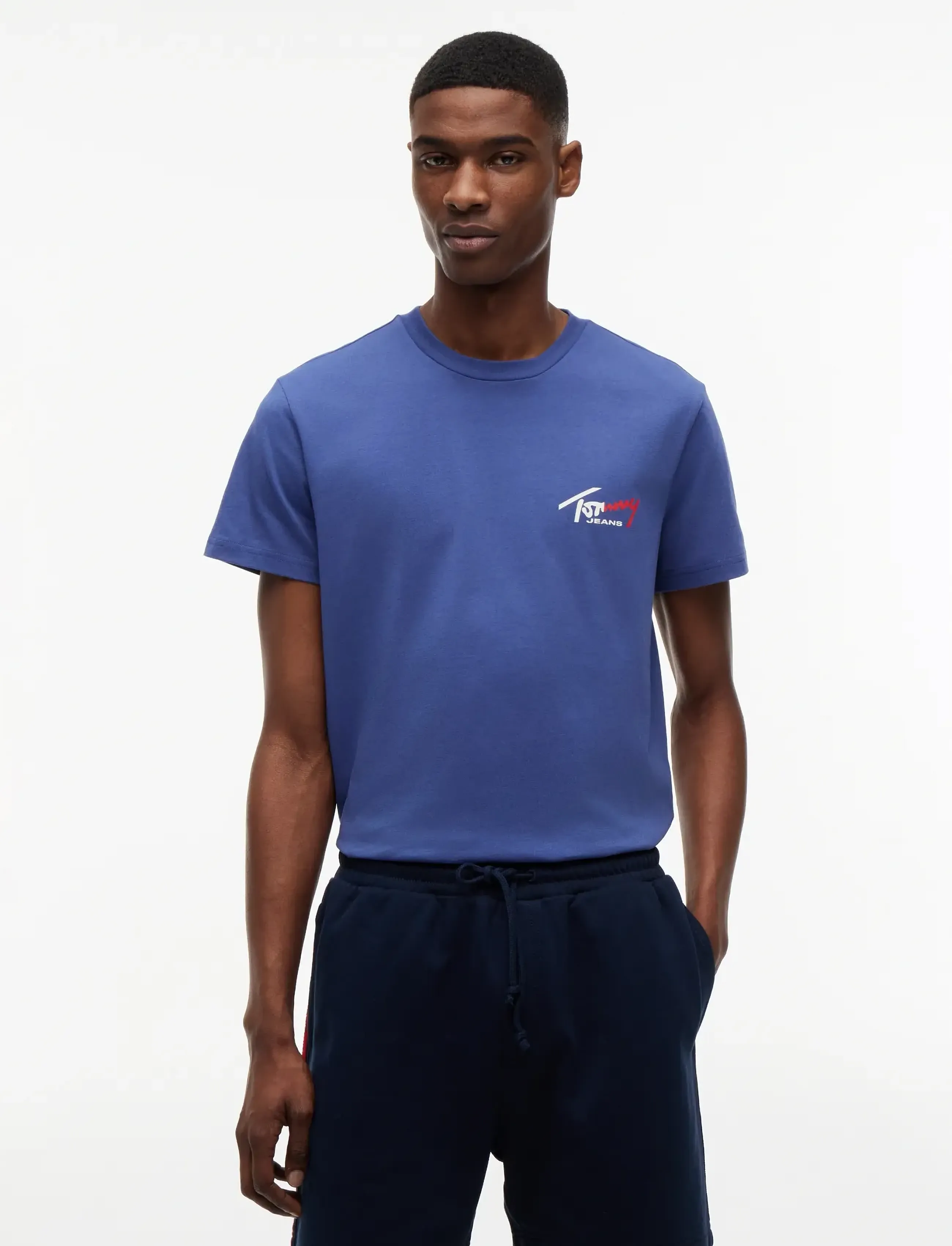 Tommy Jeans TJM SLIM SIGN CHEST SS TEE EXT - Tommy Hilfiger - BLUE STORM / blue