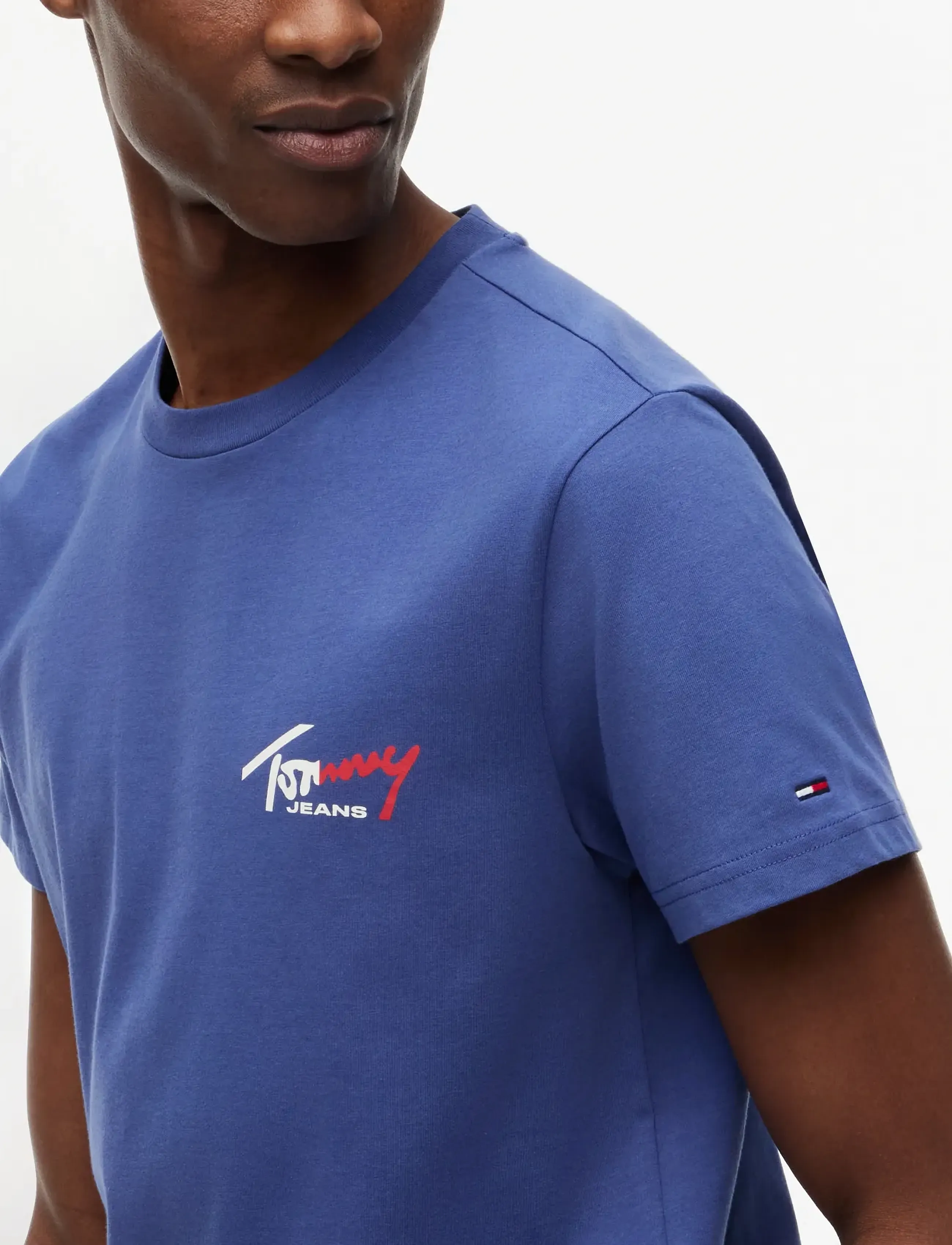 Tommy Jeans - TJM SLIM SIGN CHEST SS TEE EXT - kortærmede t-shirts - blue storm - 3