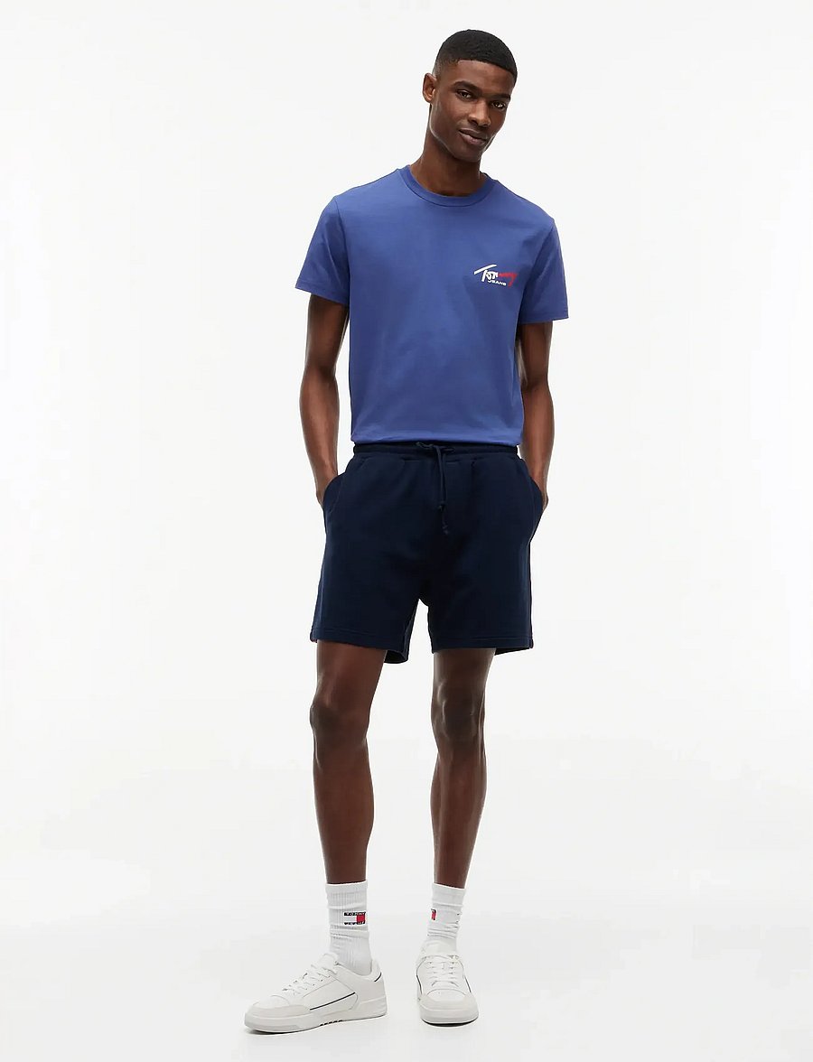 Tommy Jeans - TJM SLIM SIGN CHEST SS TEE EXT - lühikeste varrukatega t-särgid - blue storm - 4