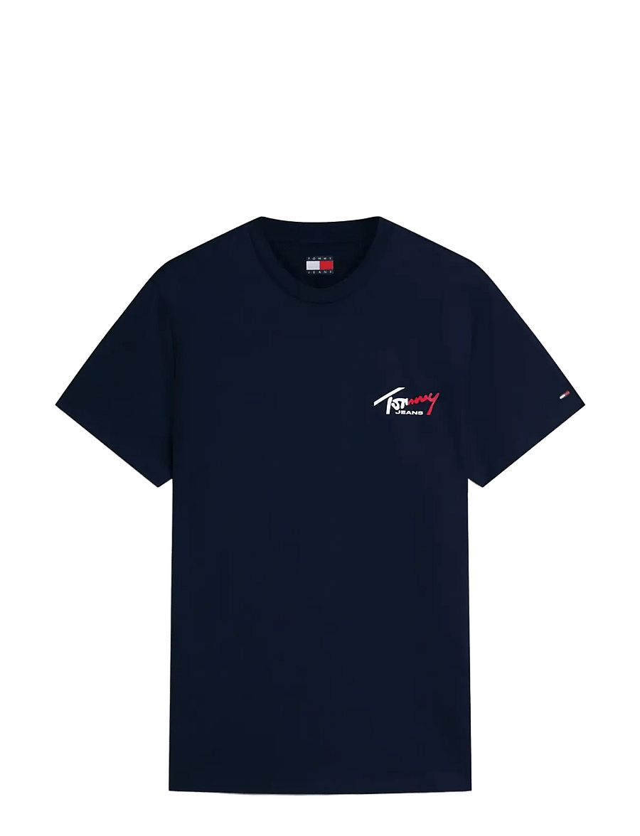 Tommy Jeans - TJM SLIM SIGN CHEST SS TEE EXT - lühikeste varrukatega t-särgid - dark night navy - 1