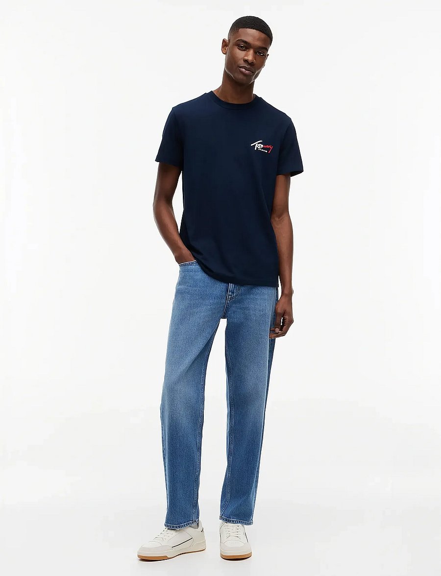 Tommy Jeans - TJM SLIM SIGN CHEST SS TEE EXT - lühikeste varrukatega t-särgid - dark night navy - 4