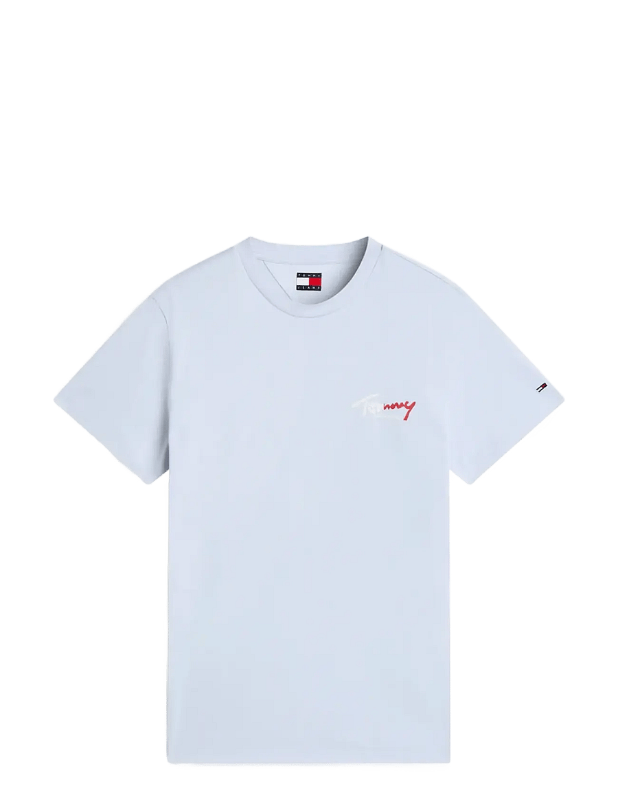 Tommy Jeans - TJM SLIM SIGN CHEST SS TEE EXT - t-krekli ar īsām piedurknēm - moonlight iris - 1