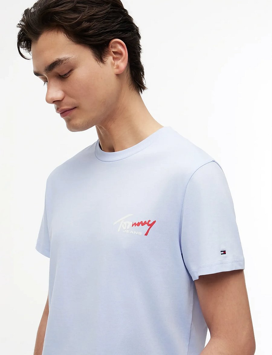 Tommy Jeans - TJM SLIM SIGN CHEST SS TEE EXT - t-krekli ar īsām piedurknēm - moonlight iris - 3