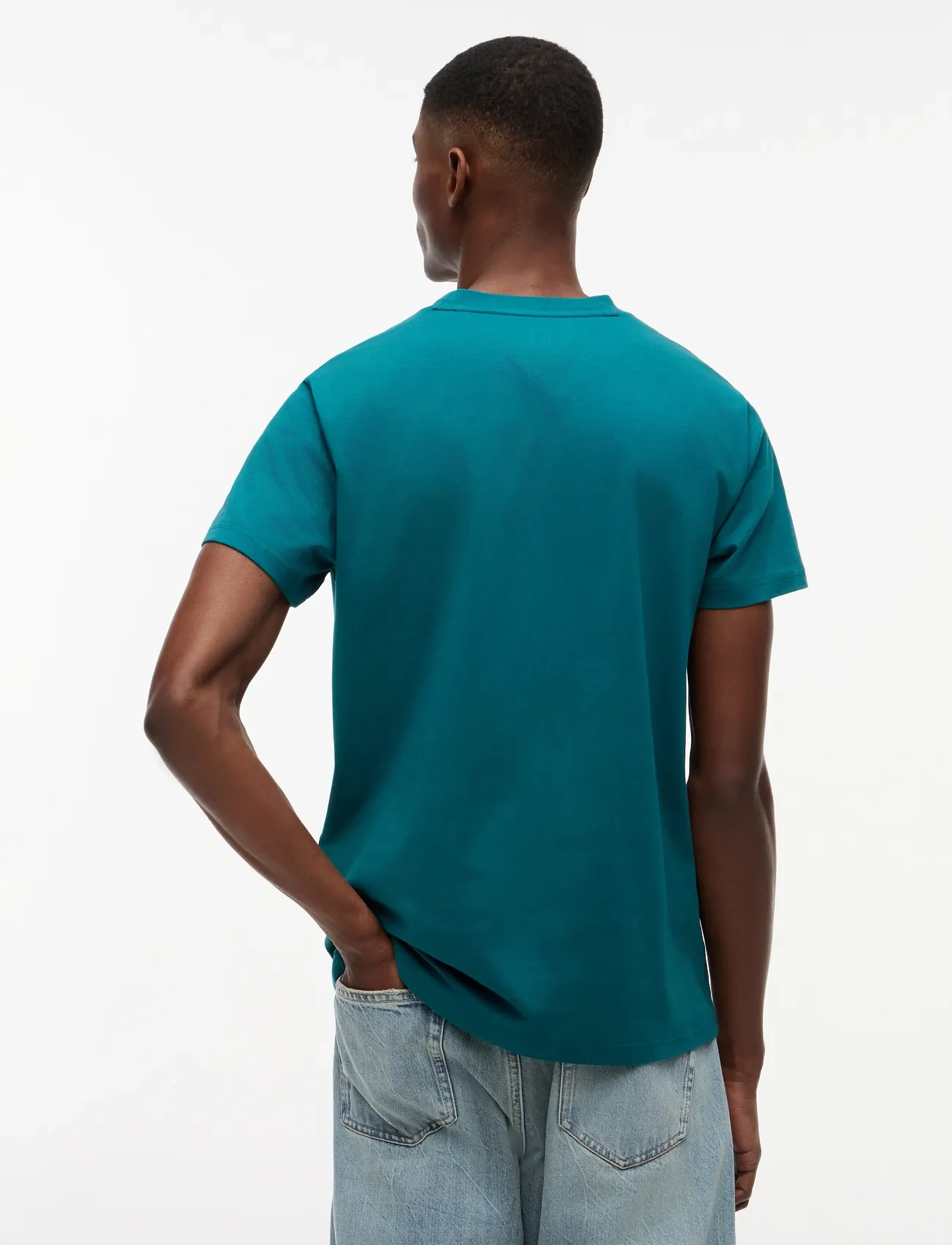 Tommy Jeans - TJM SLIM SIGN CHEST SS TEE EXT - lühikeste varrukatega t-särgid - polar teal - 2