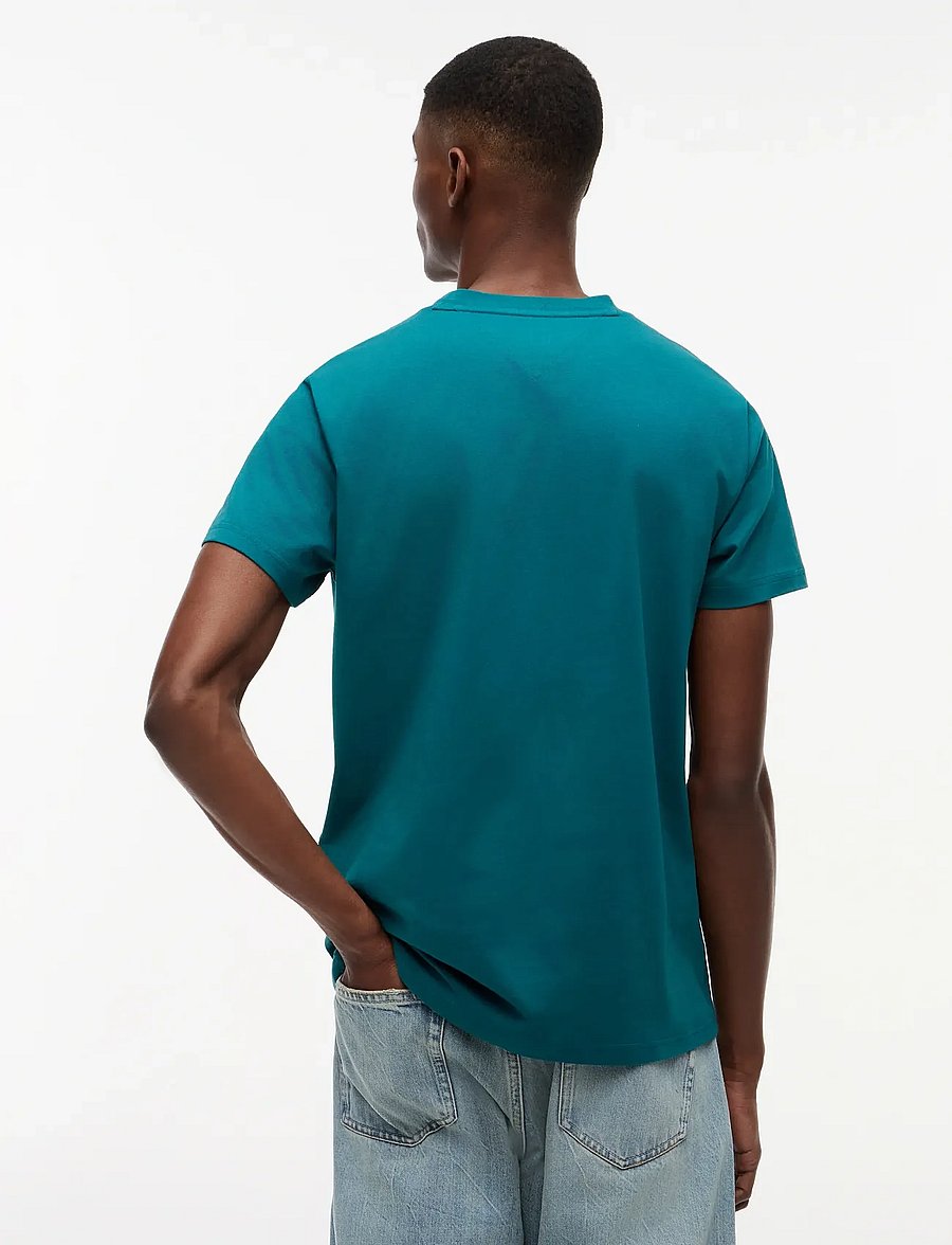 Tommy Jeans - TJM SLIM SIGN CHEST SS TEE EXT - short-sleeved t-shirts - polar teal - 2