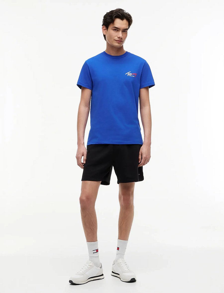 Tommy Jeans - TJM SLIM SIGN CHEST SS TEE EXT - short-sleeved t-shirts - providence blue - 4
