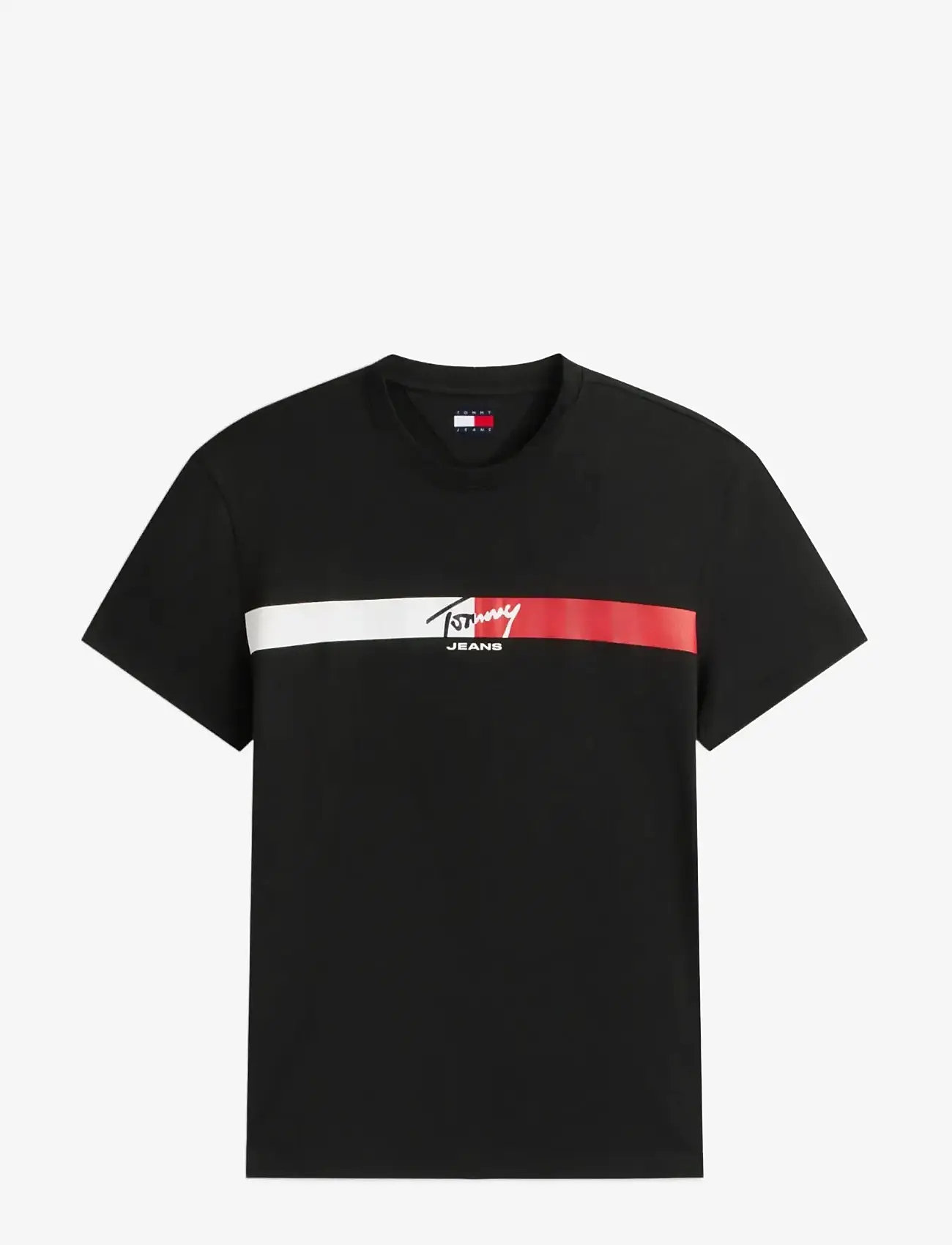 Tommy Jeans - TJM REG SIGNATURE STRIPE T EXT - black - 1