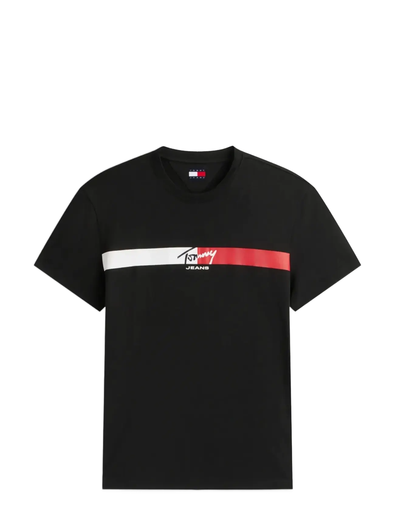 TJM REG SIGNATURE STRIPE T EXT - BLACK