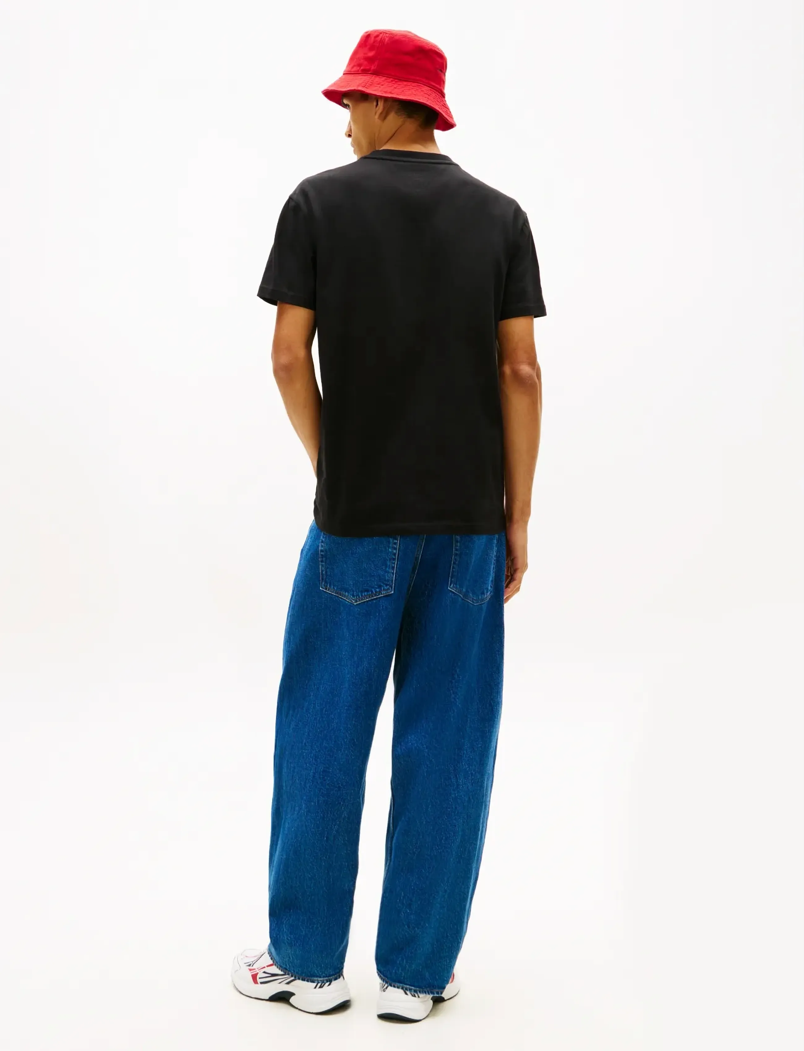 Tommy Jeans - TJM REG SIGNATURE STRIPE T EXT - kortærmede t-shirts - black - 2