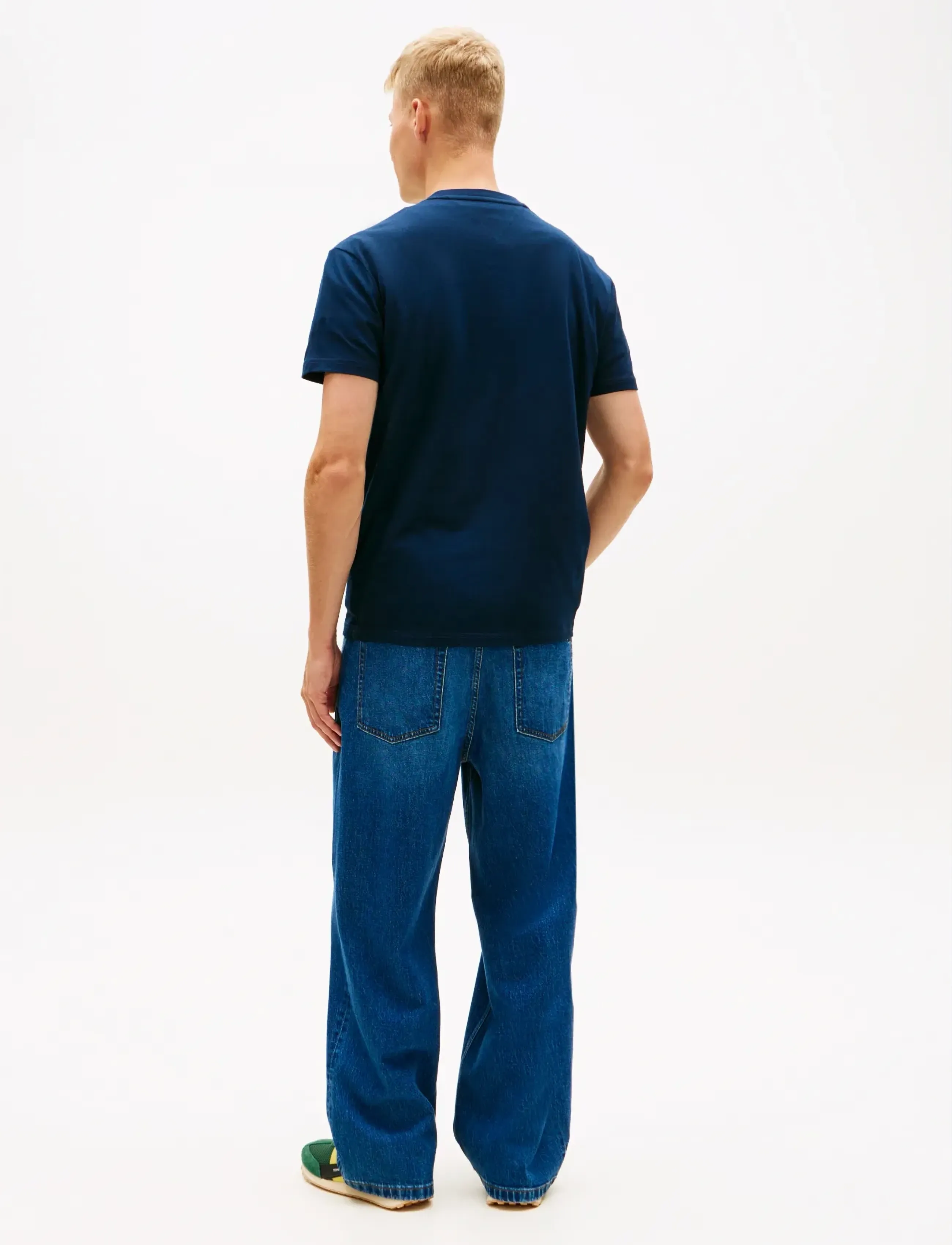 Tommy Jeans - TJM REG SIGNATURE STRIPE T EXT - kortærmede t-shirts - dark night navy - 2