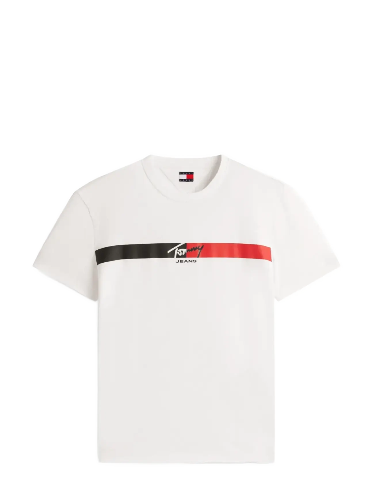Tommy Jeans TJM REG SIGNATURE STRIPE T EXT - Tommy Jeans - ECRU / white