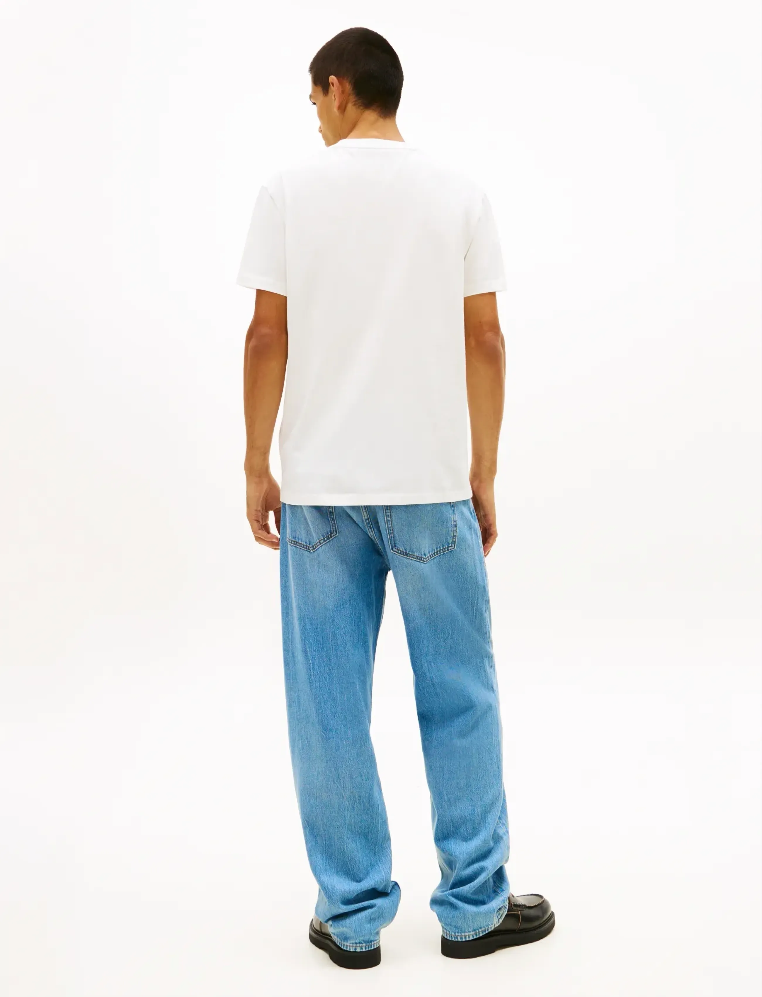 Tommy Jeans - TJM REG SIGNATURE STRIPE T EXT - kortærmede t-shirts - ecru - 2
