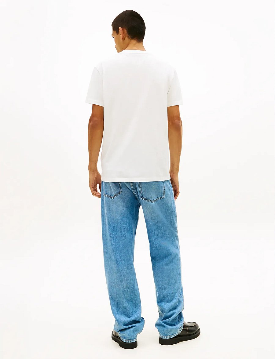 Tommy Jeans - TJM REG SIGNATURE STRIPE T EXT - kortärmade t-shirts - ecru - 2