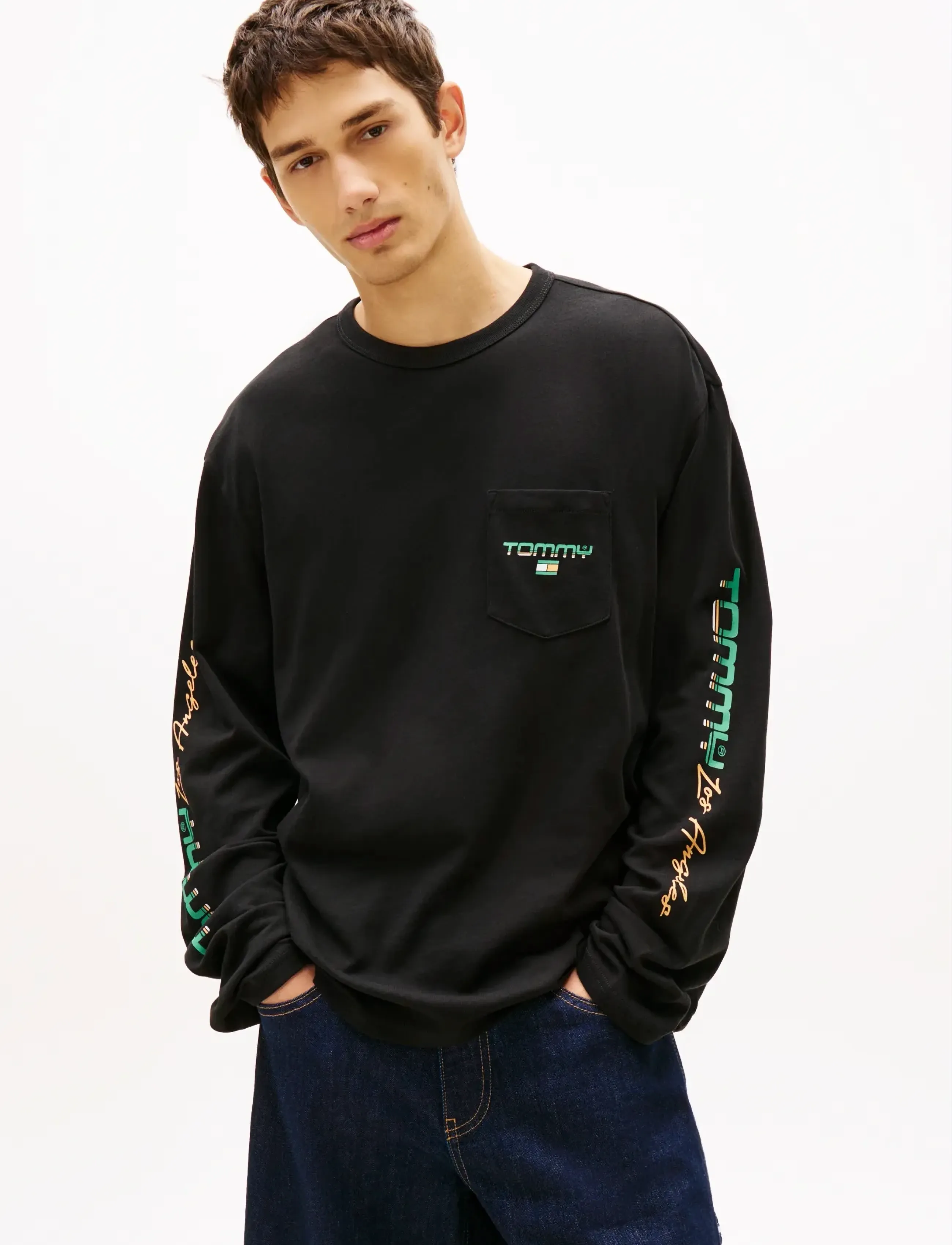 Tommy Jeans TJM RLX LA LS TEE - Clothing - BLACK / black