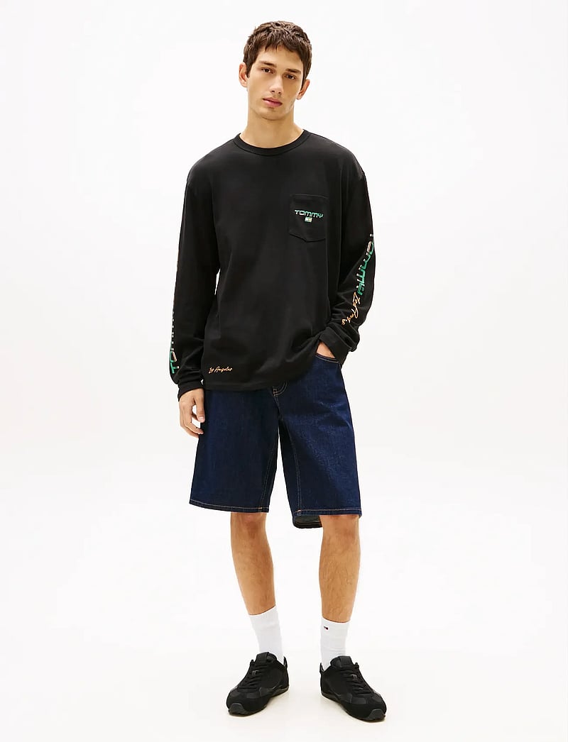 Tommy Jeans - TJM RLX LA LS TEE - långärmade t-shirts - black - 3