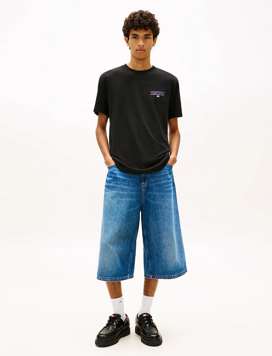 Tommy Jeans - TJM REG POSTER SS TEE - kortärmade t-shirts - black - 3