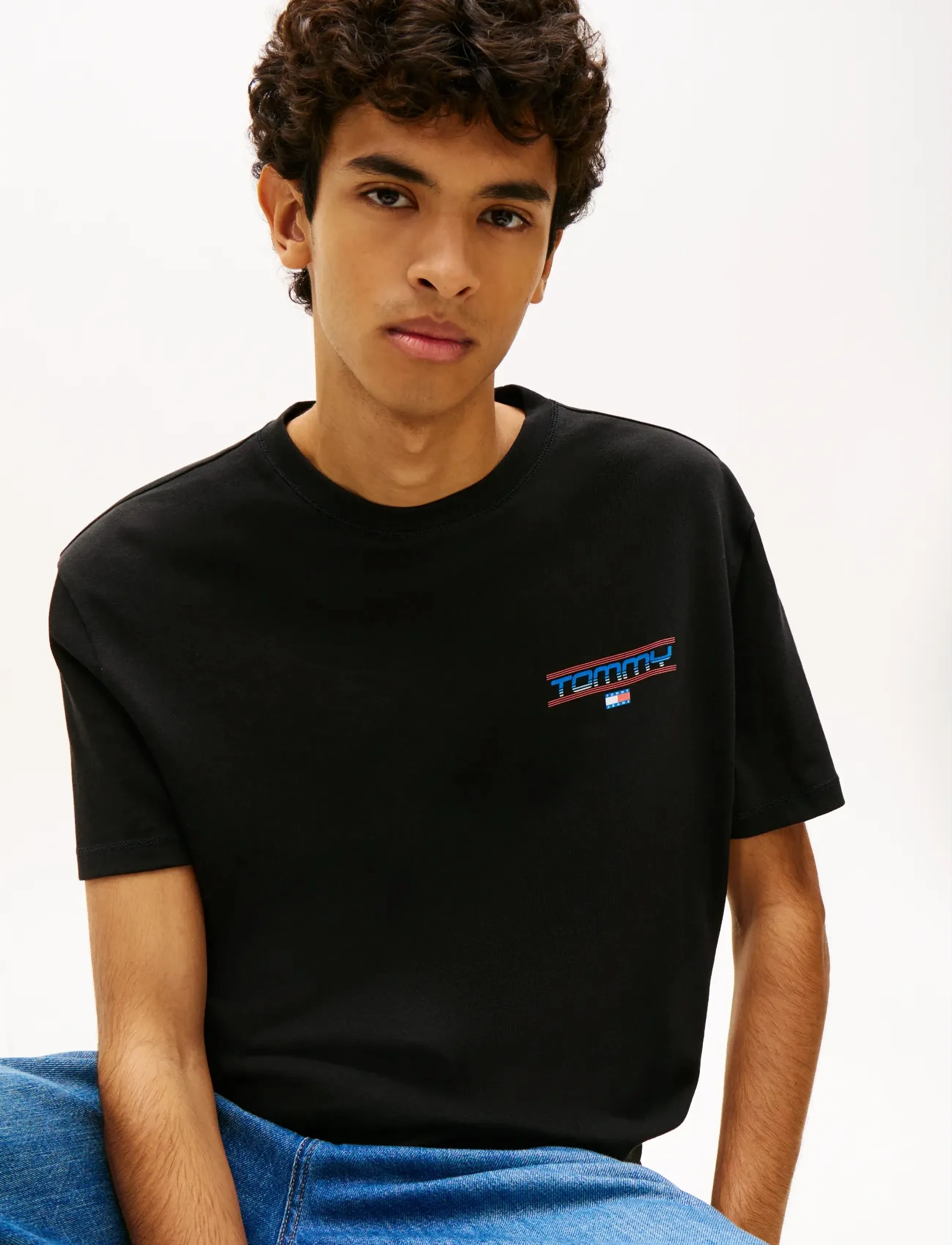 Tommy Jeans - TJM REG POSTER SS TEE - kortärmade t-shirts - black - 4