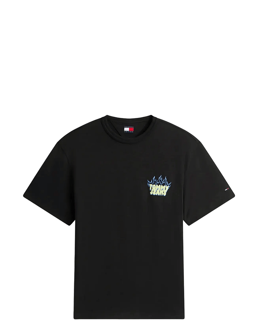 Tommy Jeans - TJM RLX BUBBLE FLAME SS TEE - kurzärmelig - black - 1