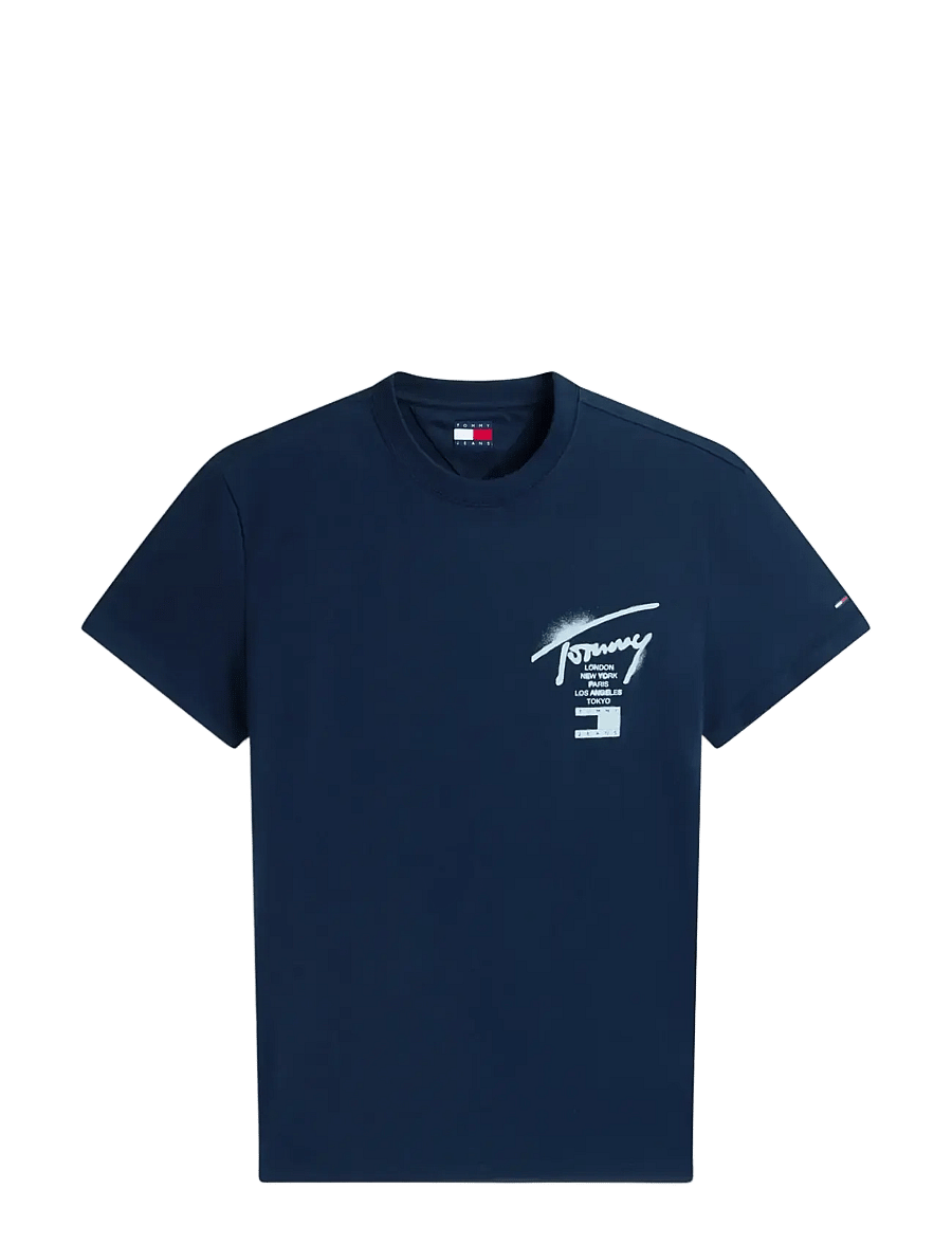 Tommy Jeans - TJM REG CITY SIGN SS TEE EXT - kurzärmelige t-shirts - dark night navy - 1