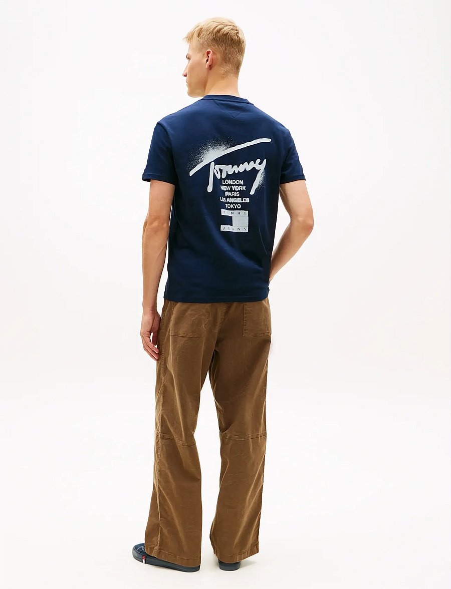 Tommy Jeans - TJM REG CITY SIGN SS TEE EXT - kurzärmelige t-shirts - dark night navy - 2