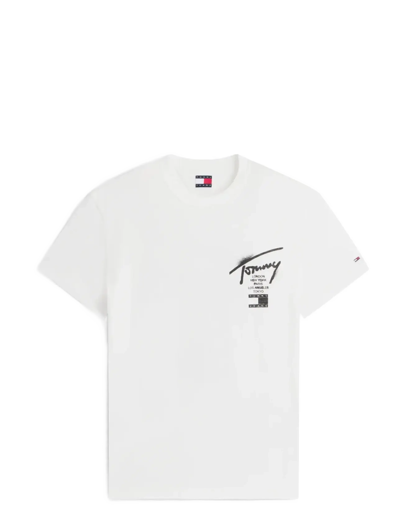 Tommy Jeans TJM REG CITY SIGN SS TEE EXT - Kläder - ECRU / white