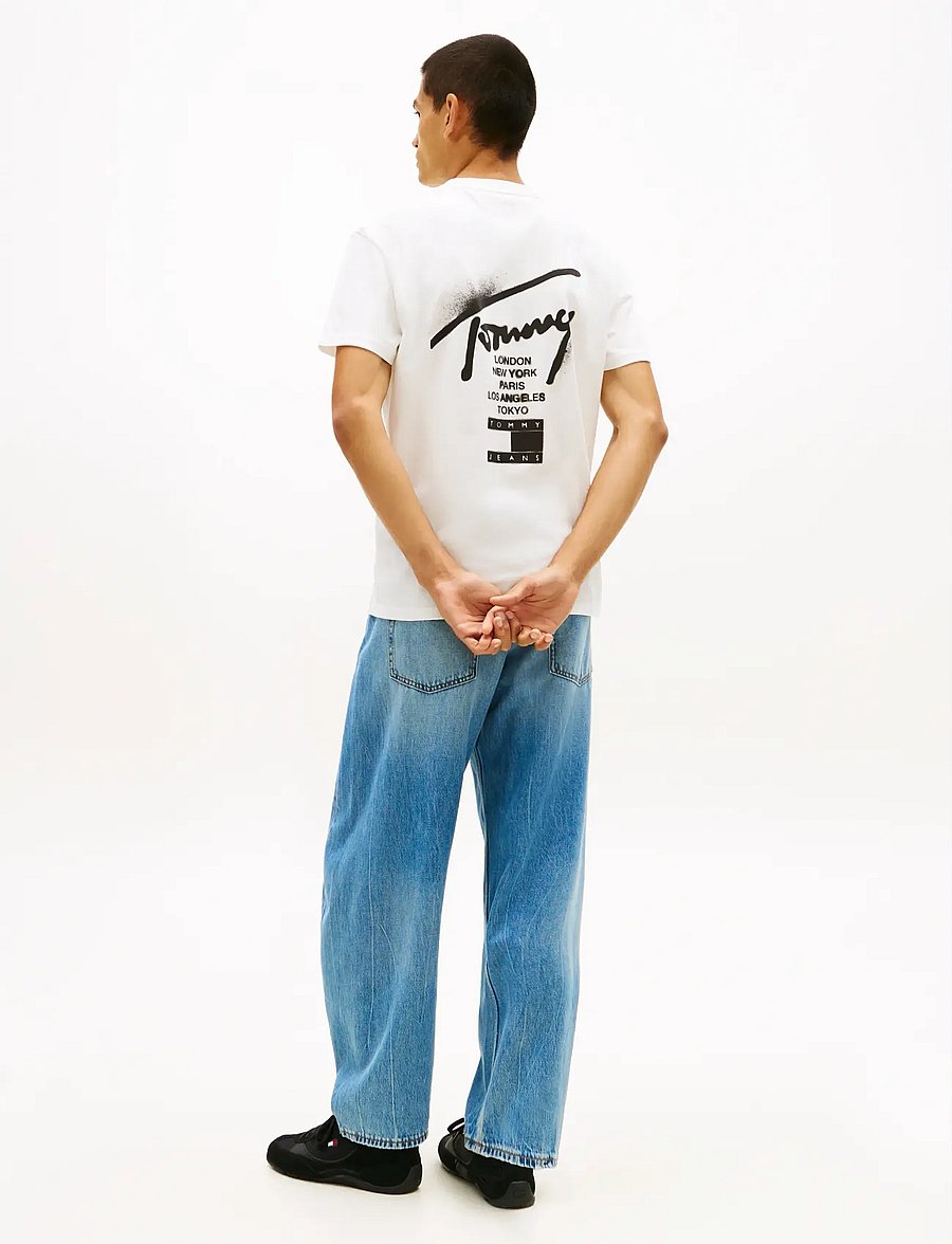 Tommy Jeans - TJM REG CITY SIGN SS TEE EXT - lühikeste varrukatega t-särgid - ecru - 2