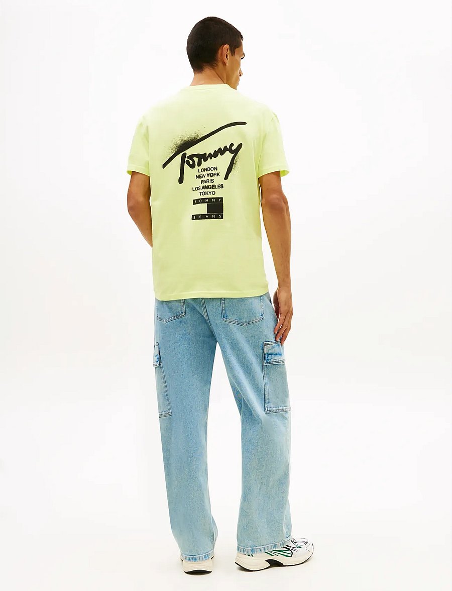 Tommy Jeans - TJM REG CITY SIGN SS TEE EXT - kurzärmelige t-shirts - faded lime - 2
