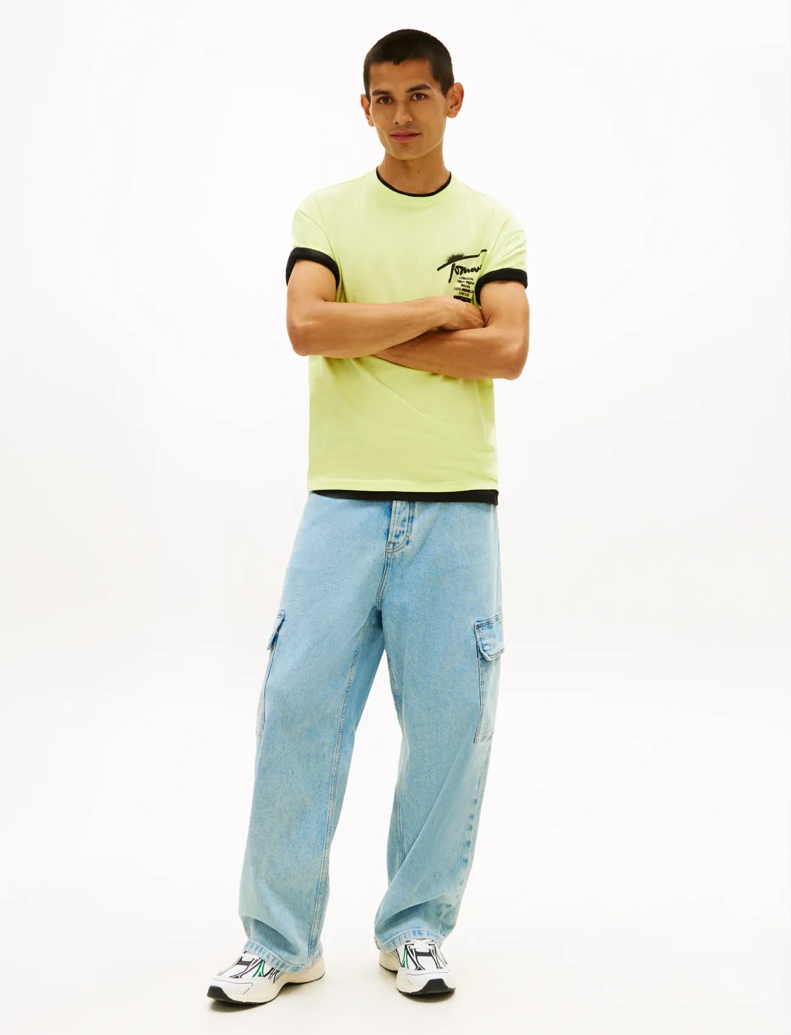 Tommy Jeans - TJM REG CITY SIGN SS TEE EXT - kortærmede t-shirts - faded lime - 3