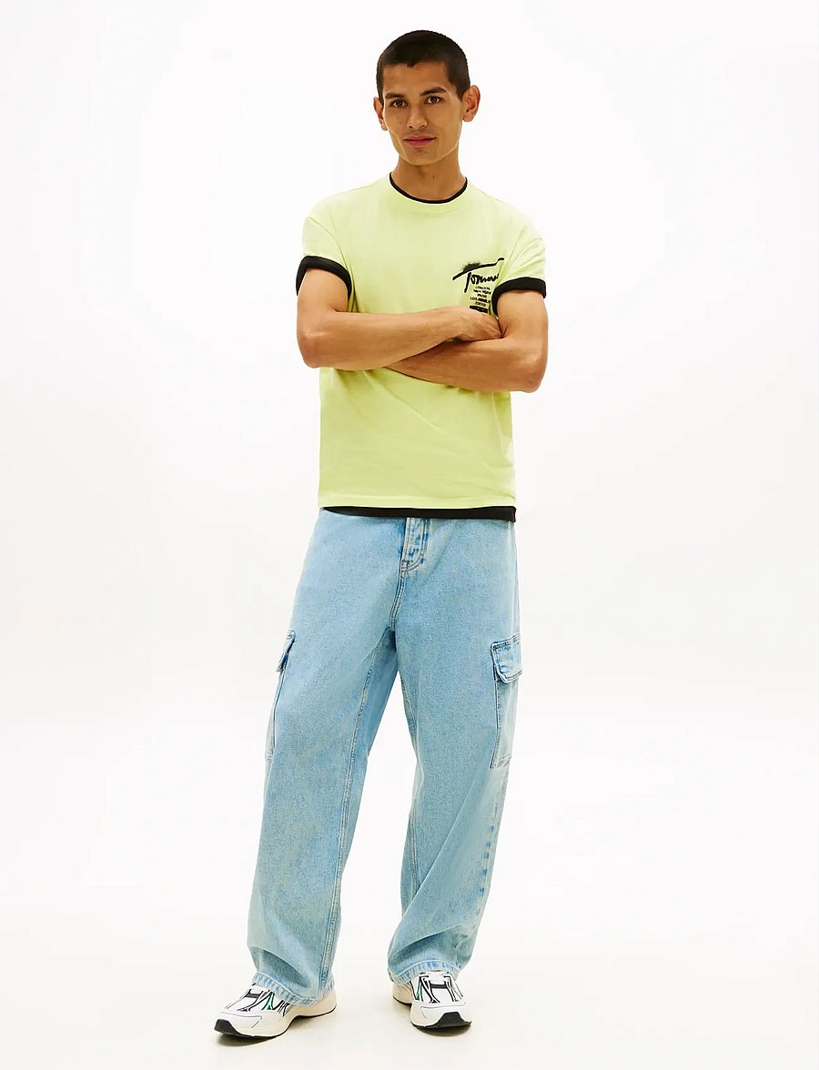Tommy Jeans - TJM REG CITY SIGN SS TEE EXT - kurzärmelige t-shirts - faded lime - 3
