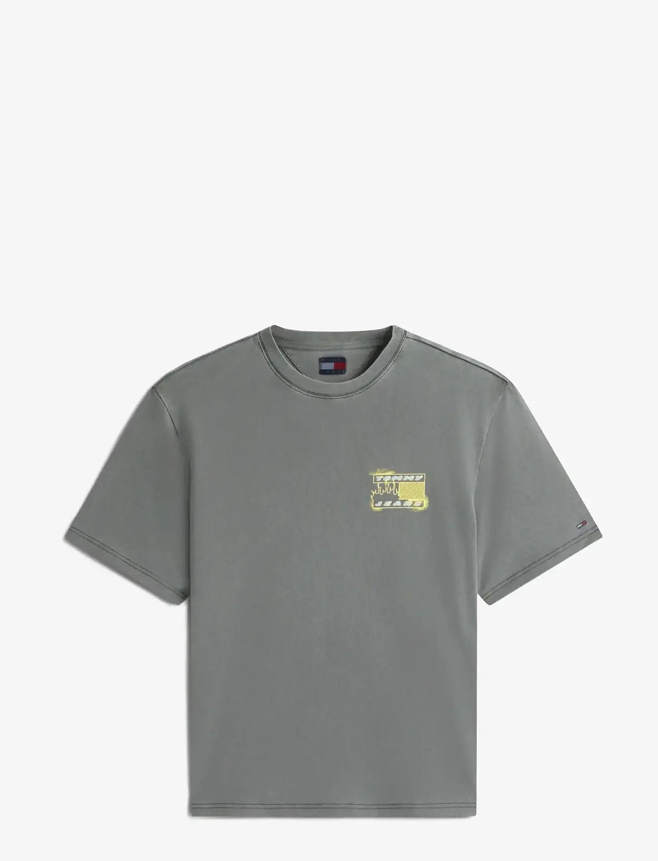 Tommy Jeans - TJM 90S BUBBLE FLAG SS TEE - kortærmede t-shirts - black - 1