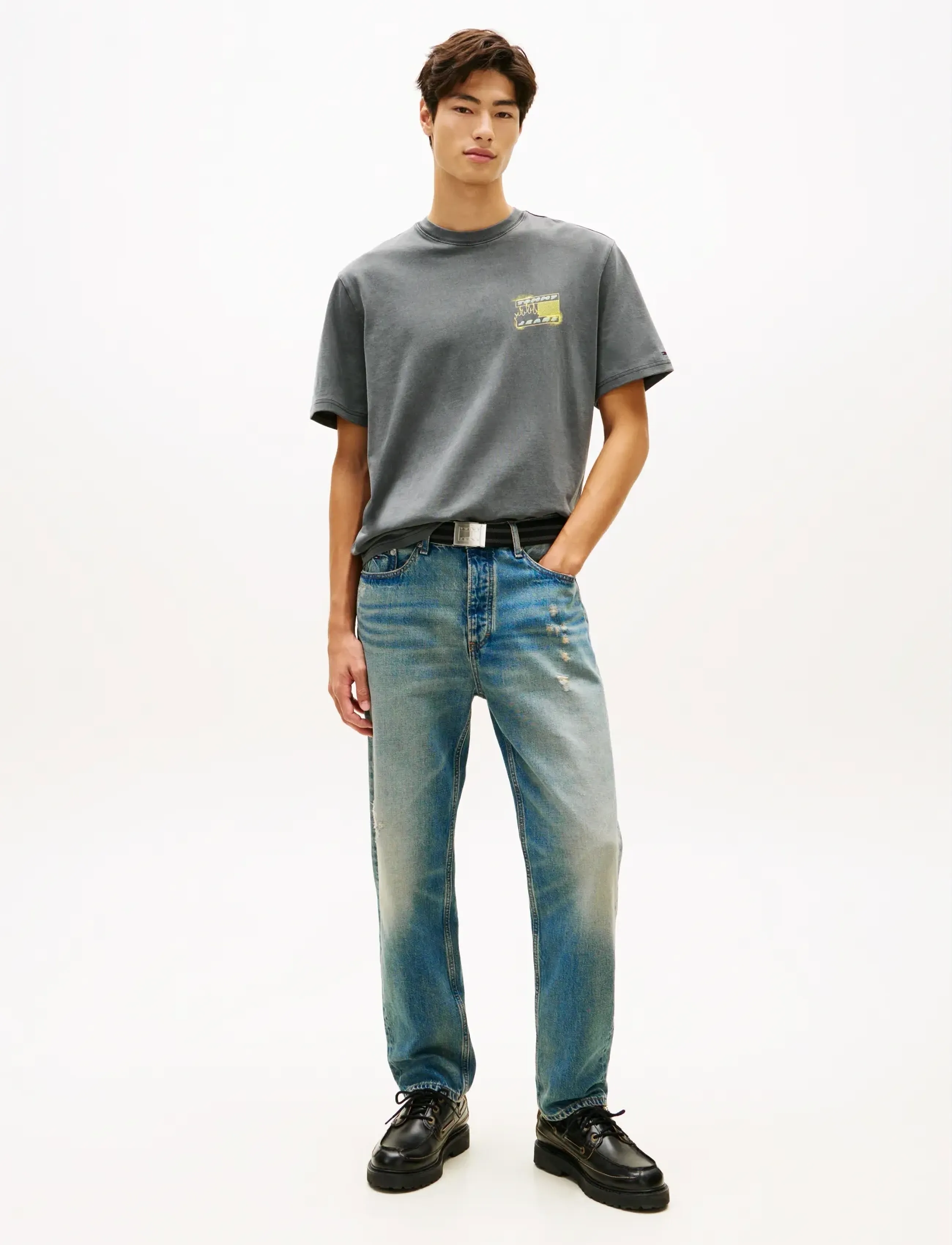 Tommy Jeans - TJM 90S BUBBLE FLAG SS TEE - t-shirts à manches courtes - black - 3