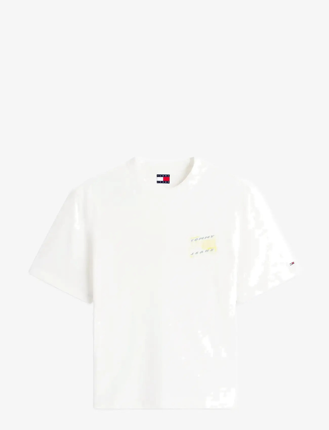 Tommy Jeans - TJM 90S BUBBLE FLAG SS TEE - kortærmede t-shirts - ecru - 1