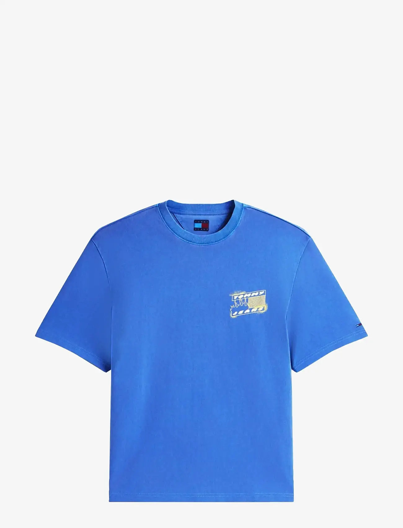 Tommy Jeans - TJM 90S BUBBLE FLAG SS TEE - kortærmede t-shirts - fizzy blue - 1