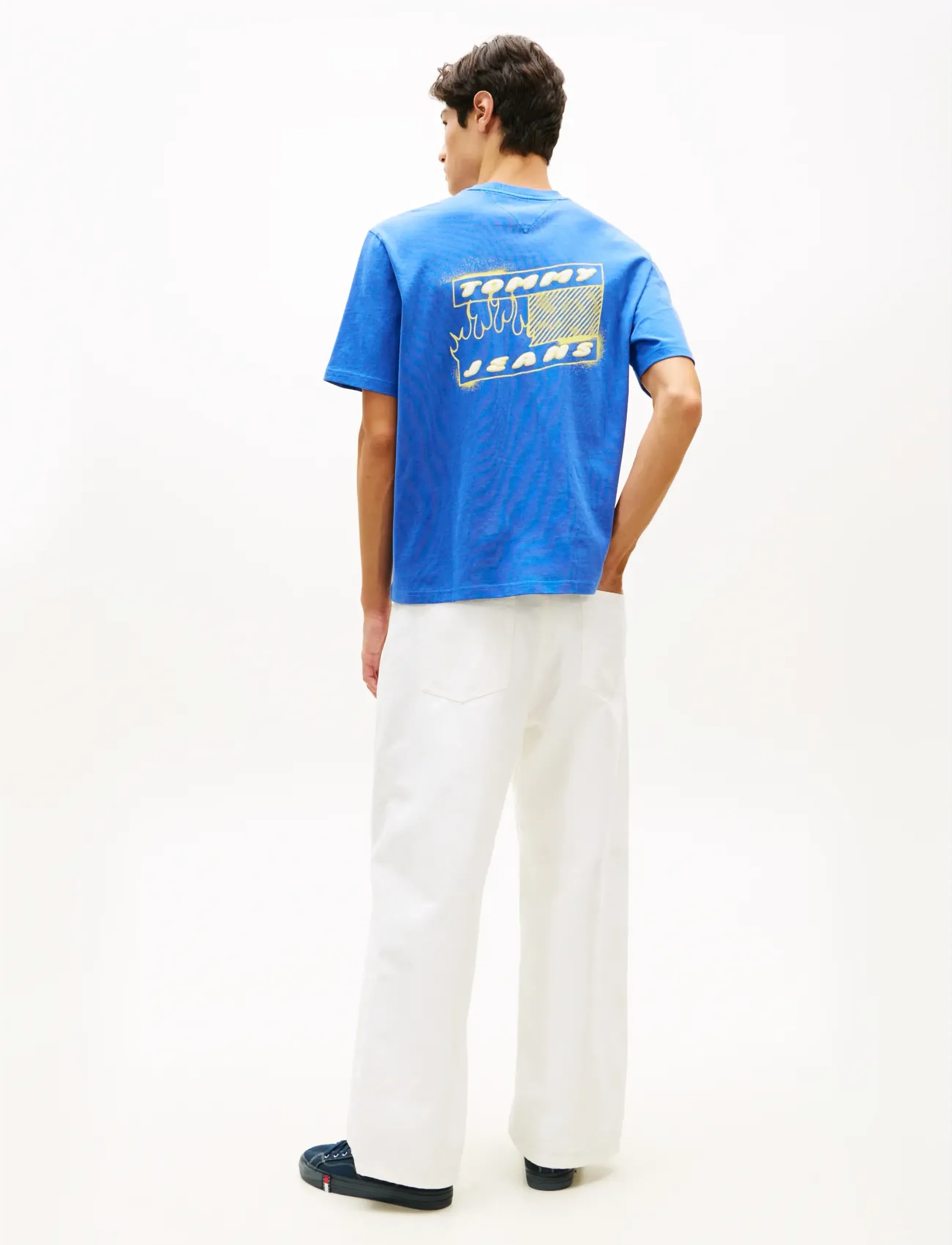 Tommy Jeans - TJM 90S BUBBLE FLAG SS TEE - short-sleeved t-shirts - fizzy blue - 2