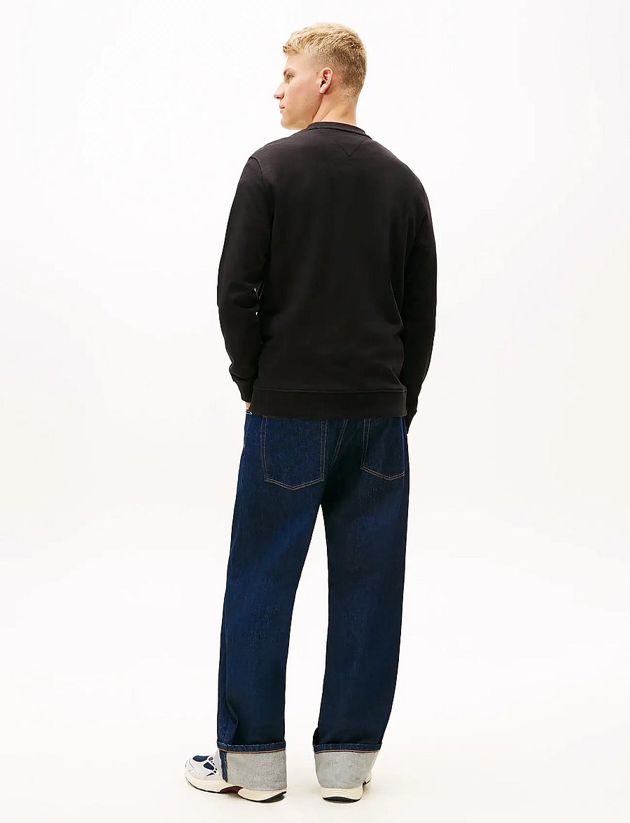 Tommy Jeans - TJM REG BIG FLAG CNECK - sweatshirts - black - 3