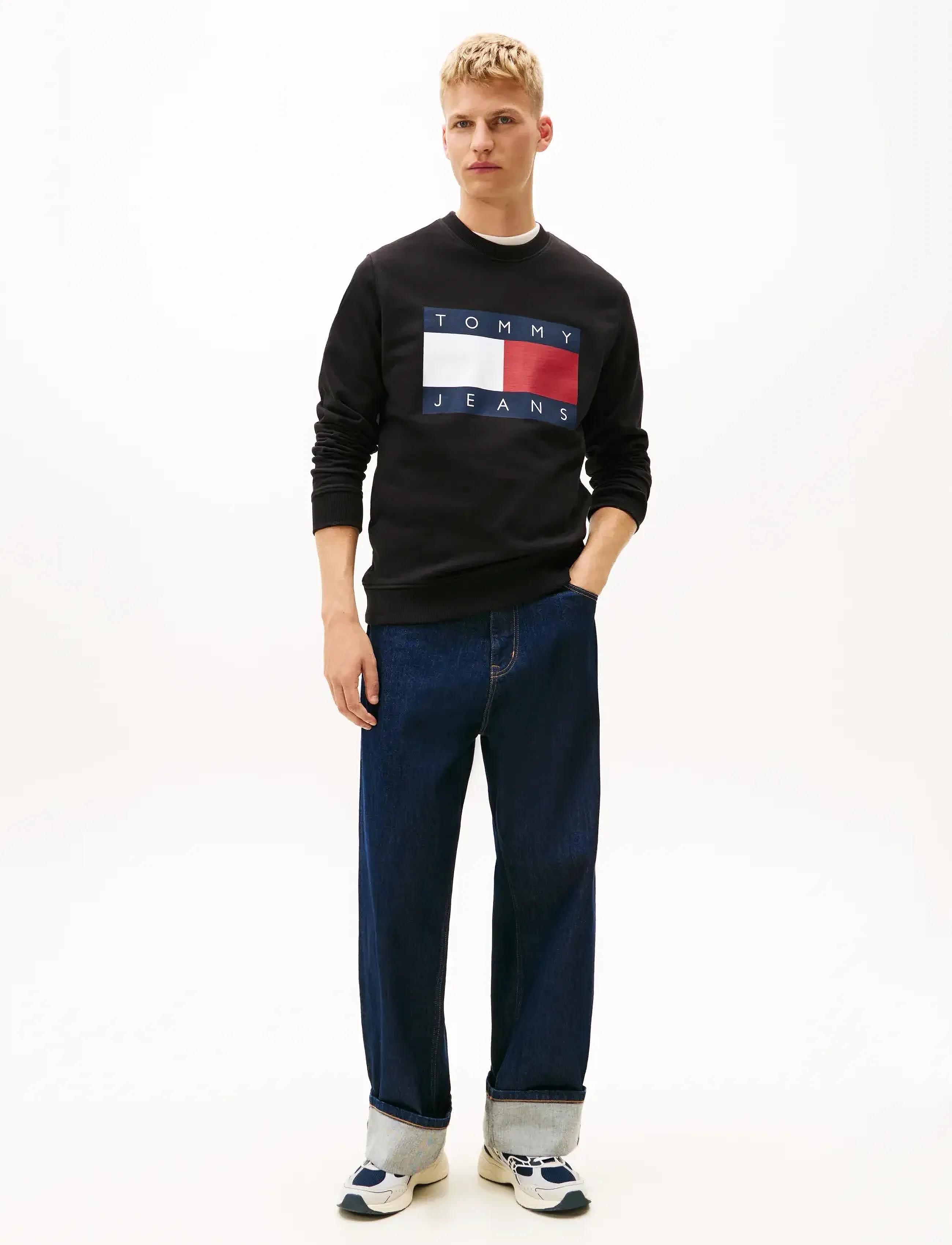 Tommy Jeans - TJM REG BIG FLAG CNECK - nach stil kaufen - black - 4