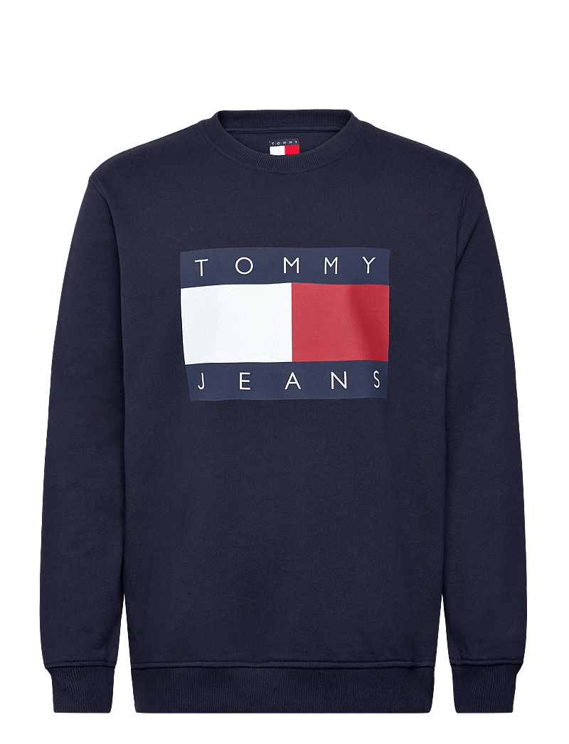 Tommy Jeans - TJM REG BIG FLAG CNECK EXT - sweatshirts - dark night navy - 1