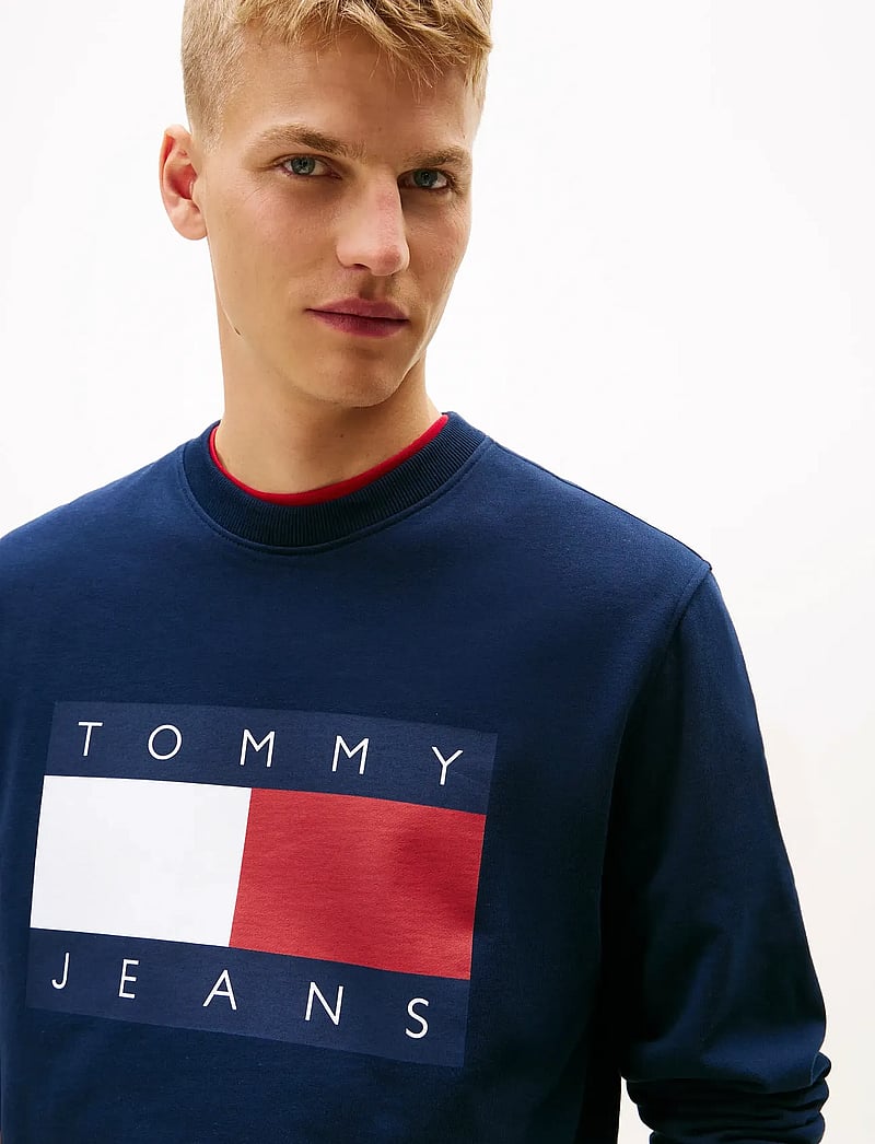 Tommy Jeans - TJM REG BIG FLAG CNECK EXT - sweatshirts - dark night navy - 5