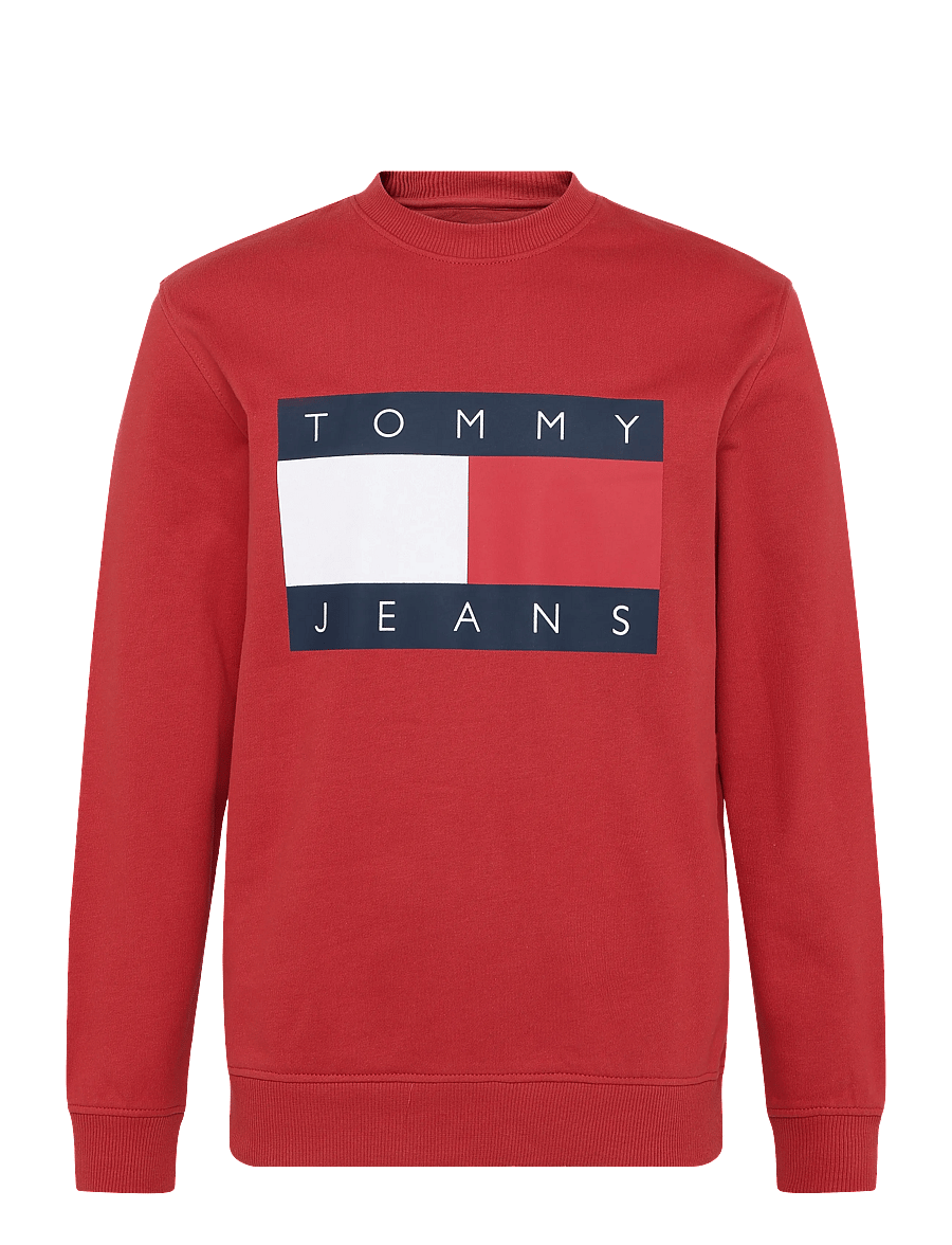 Tommy Jeans - TJM REG BIG FLAG CNECK EXT - sweatshirts - terracotta red - 1