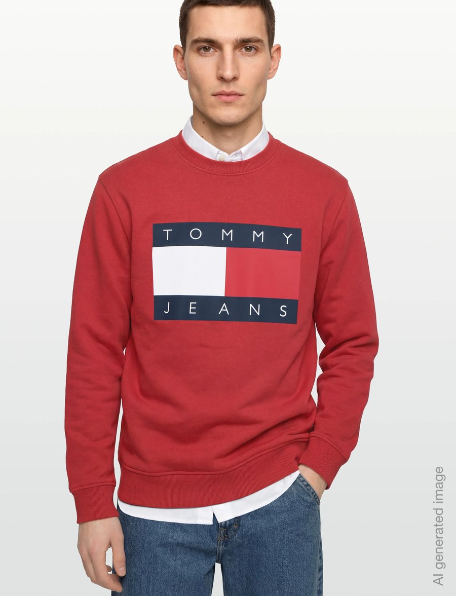 Tommy Jeans - TJM REG BIG FLAG CNECK EXT - sweatshirts - terracotta red - 3