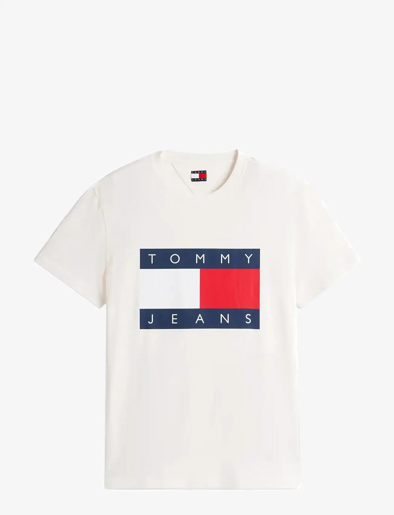 Tommy Jeans - TJM REG BIG FLAG SS TEE EXT - kurzärmelig - ancient white - 1