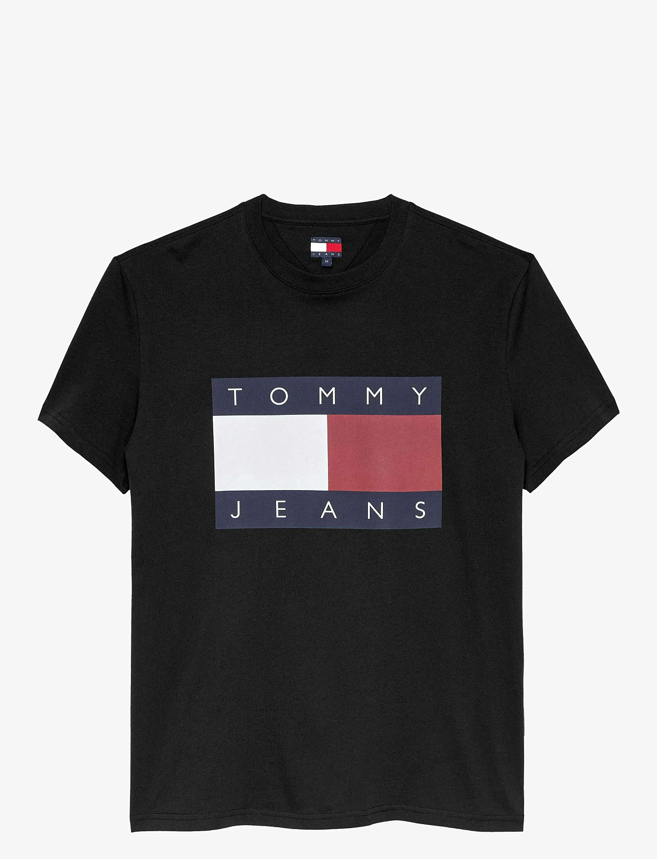 Tommy Jeans - TJM REG BIG FLAG SS TEE EXT - kurzärmelig - black - 1