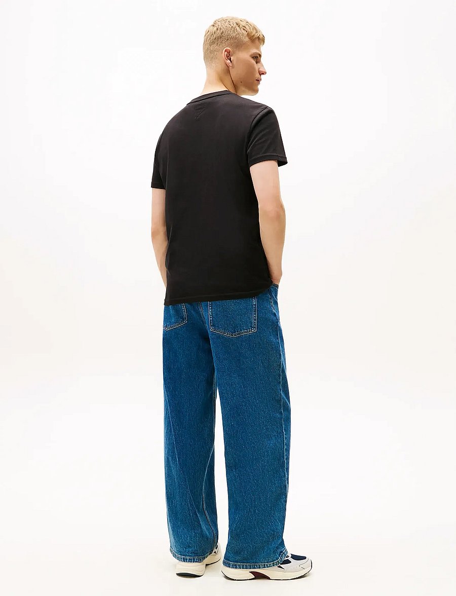 Tommy Jeans - TJM REG BIG FLAG SS TEE EXT - kurzärmelige t-shirts - black - 3