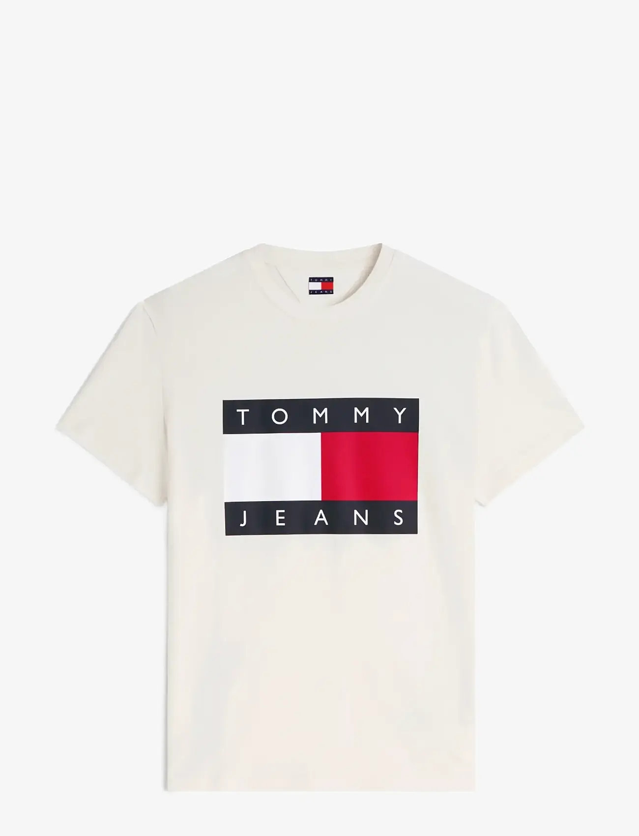 Tommy Jeans - TJM REG BIG FLAG SS TEE EXT - kortærmede t-shirts - calico - 1