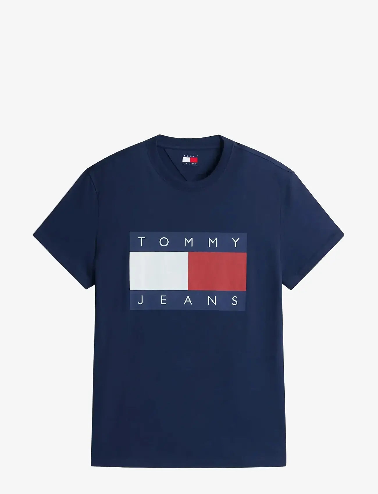 Tommy Jeans - TJM REG BIG FLAG SS TEE EXT - kortärmade t-shirts - dark night navy - 1