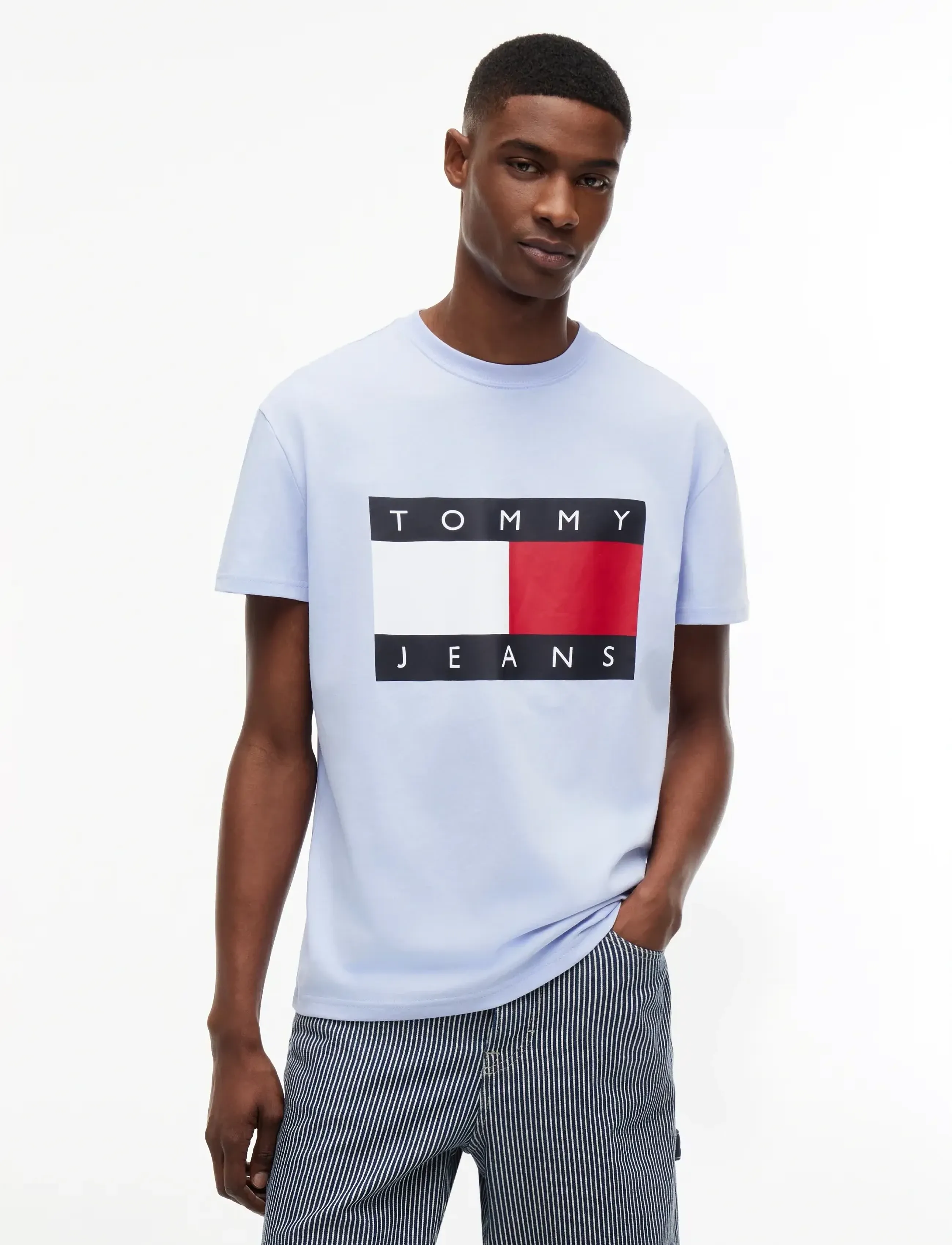 Tommy Jeans TJM REG BIG FLAG SS TEE EXT - Tommy Hilfiger - MOONLIGHT IRIS / blue